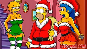 A Christmas Surprise: Husband Gifts His Wife To Beggars In A Hentai Simpsons Video